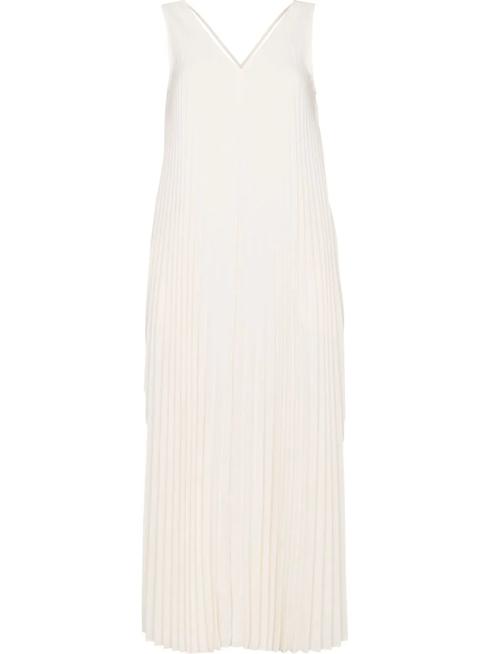 

LVIR pleated V-back dress - Neutrals