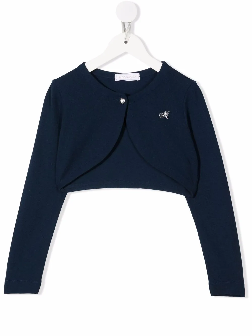 dark blue cropped cardigan