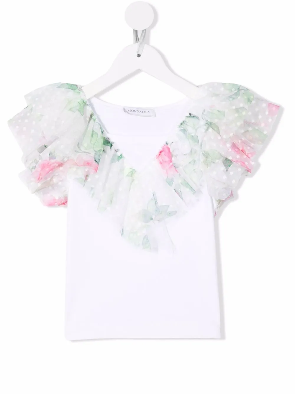 

Monnalisa ruffle-detail T-shirt - White