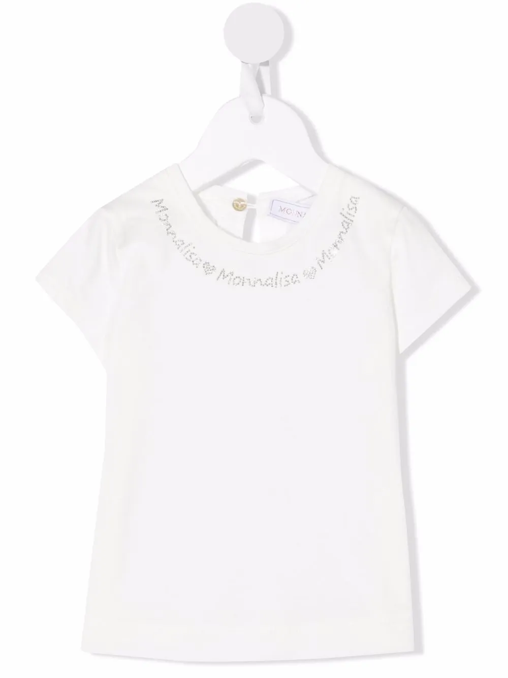 

Monnalisa playera con logo y detalles - Blanco