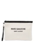 Saint Laurent Rive Gauche canvas pouch - Neutrals