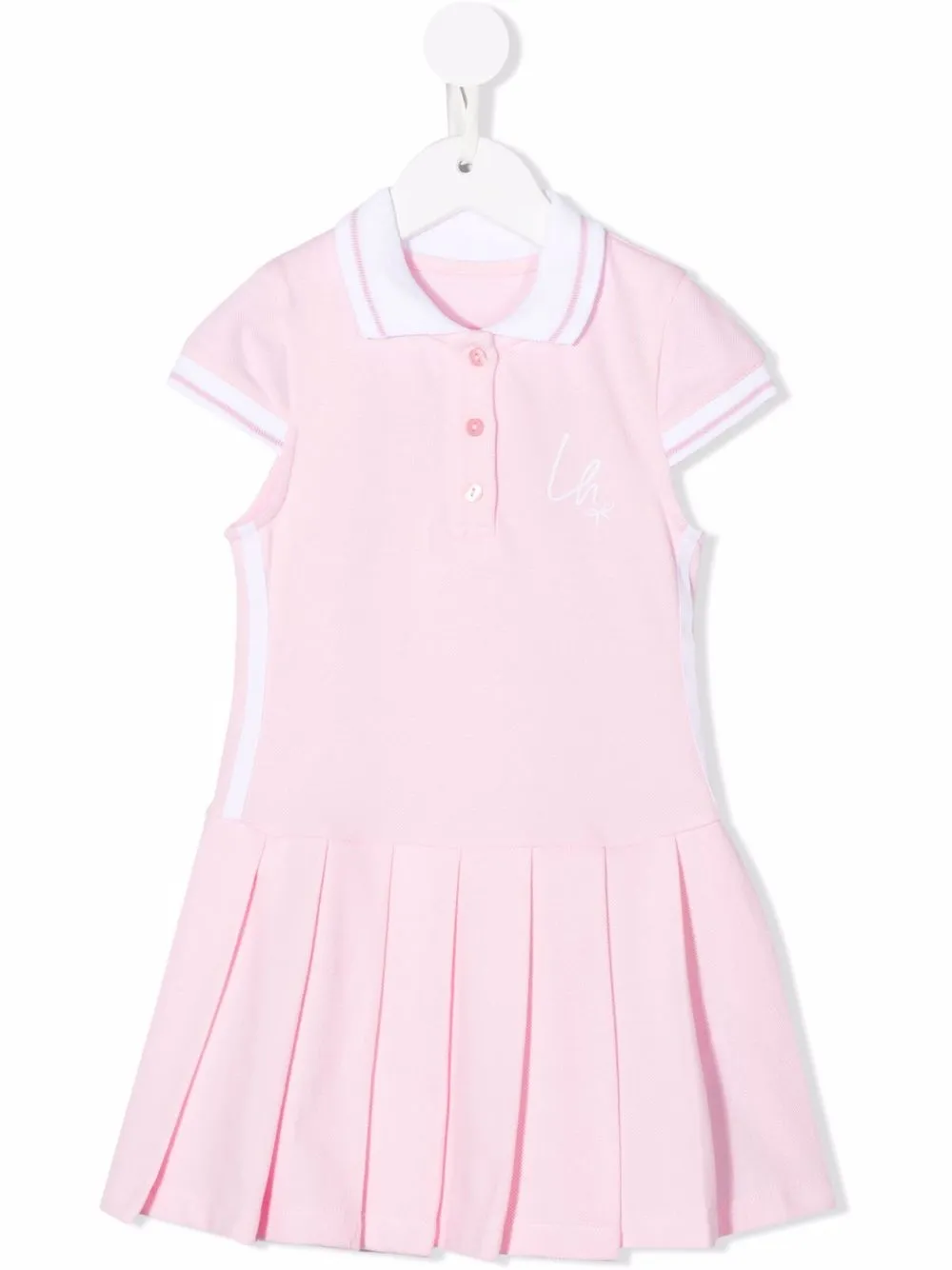 

Lapin House chest logo-print polo dress - Pink