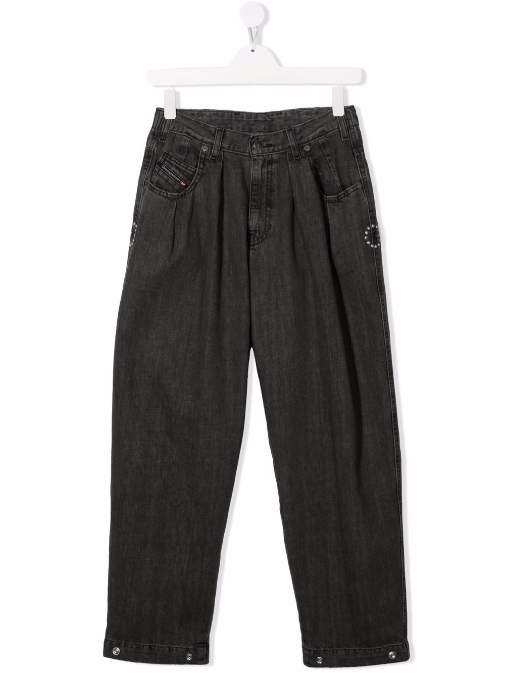 

Diesel Kids boyfriend jeans con apliques - Negro