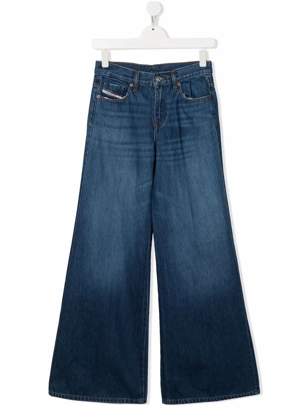 

Diesel Kids jeans anchos con tiro alto - Azul