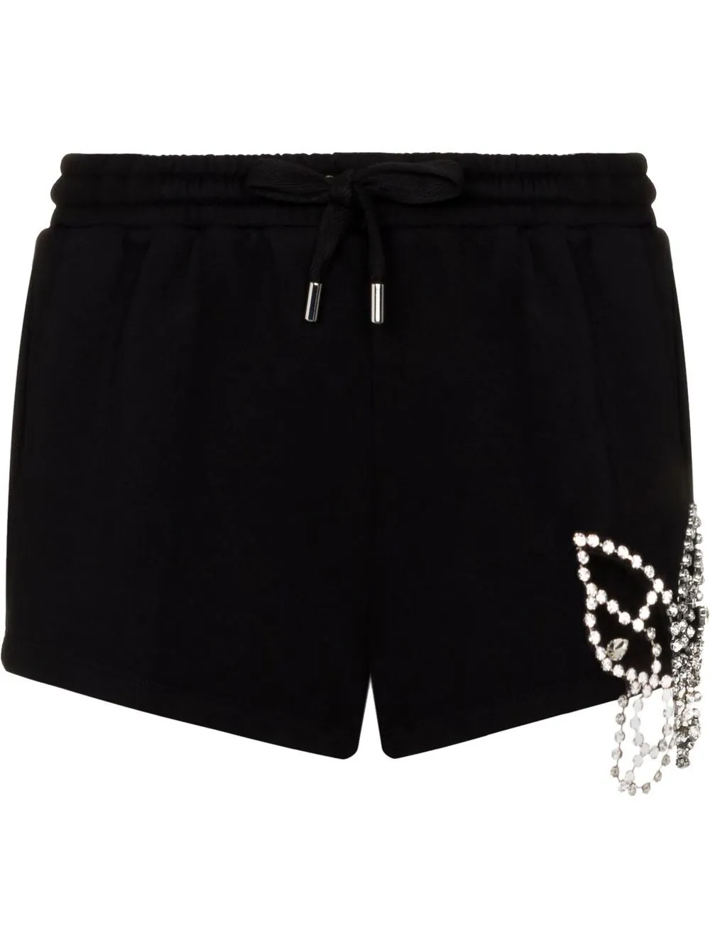 

AREA crystal butterfly track shorts - Black