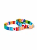 Roxanne Assoulin Mommy and Me rainbow hearts bracelet set - Multicolour