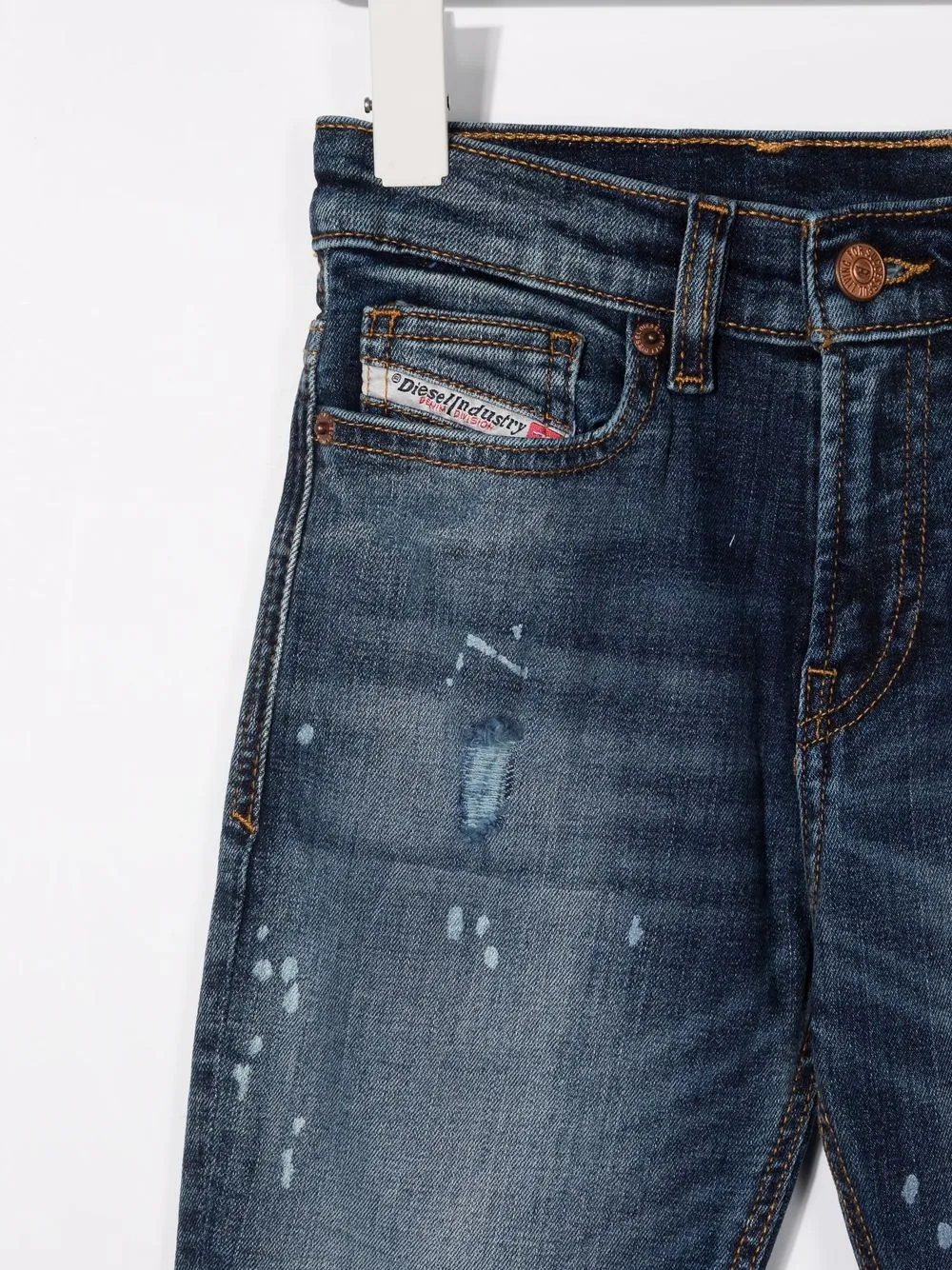 фото Diesel kids джинсы скинни с эффектом потертости