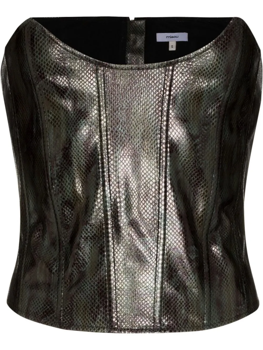 

Miaou corset strapless con efecto de piel de serpiente - Verde