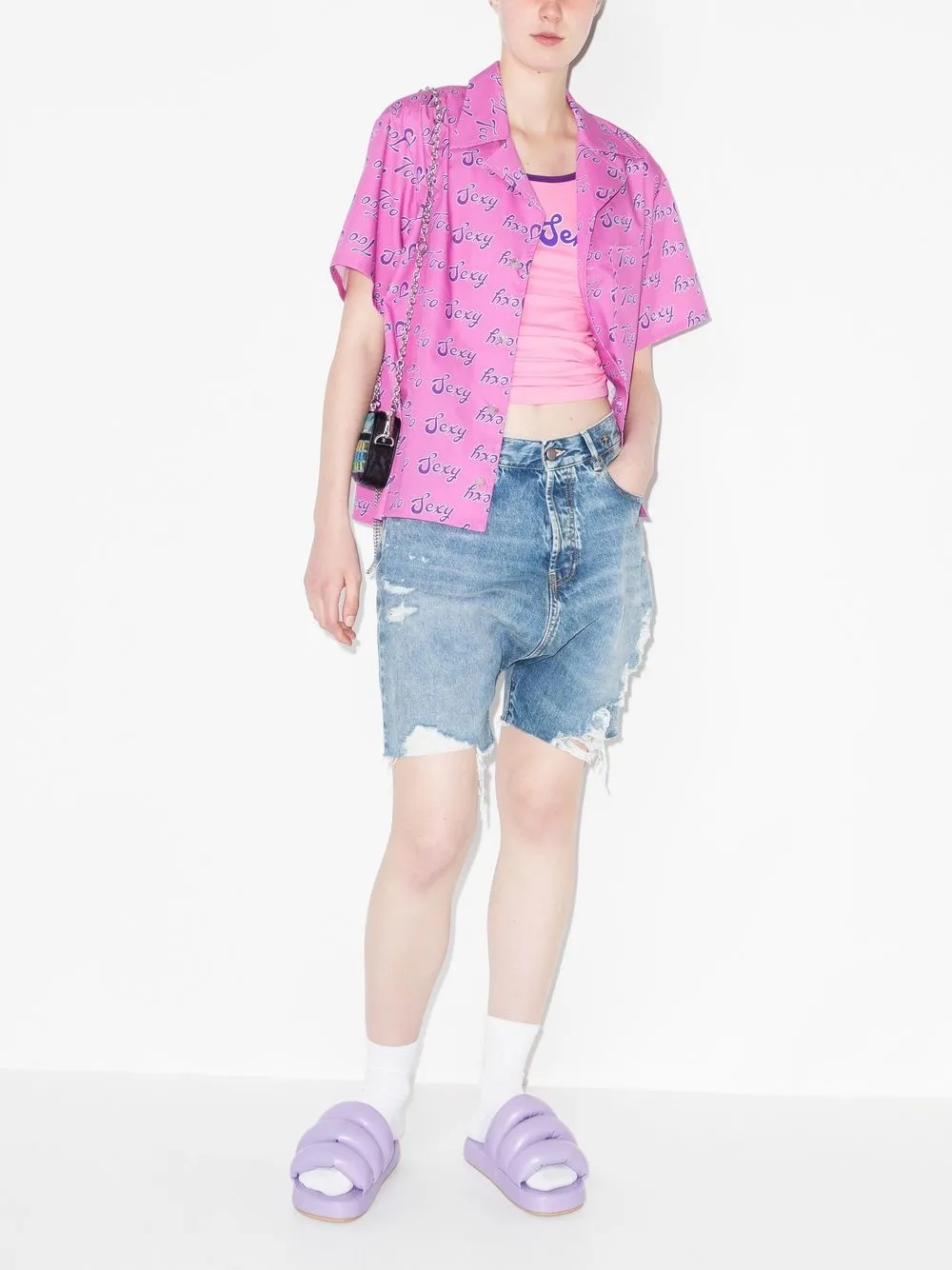 Natasha Zinko Slogan-print Vest Top In Rosa