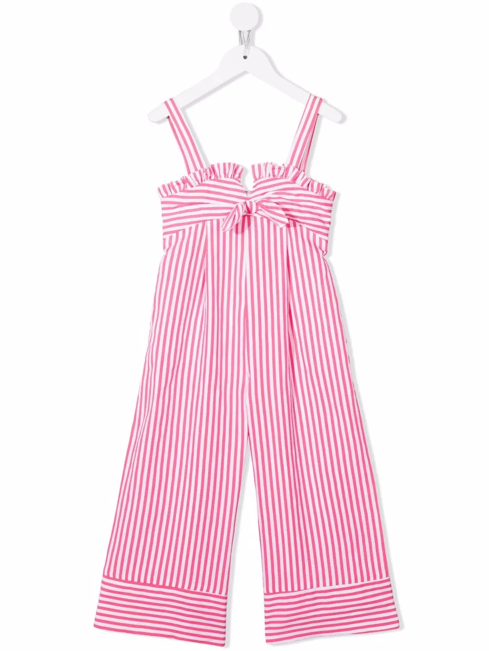 

Monnalisa stripe-print bow-detail jumpsuit - Pink