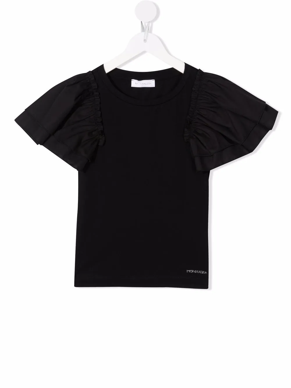 

Monnalisa ruffle-sleeves cotton T-Shirt - Black