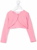 Monnalisa rhinestone one-button cardigan - Pink