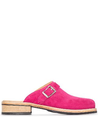 Pink hot sale suede mules