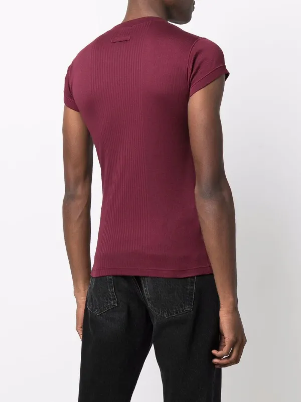 Jean Paul Gaultier Pre-Owned 2000s V-neck T-shirt | Red | FARFETCH