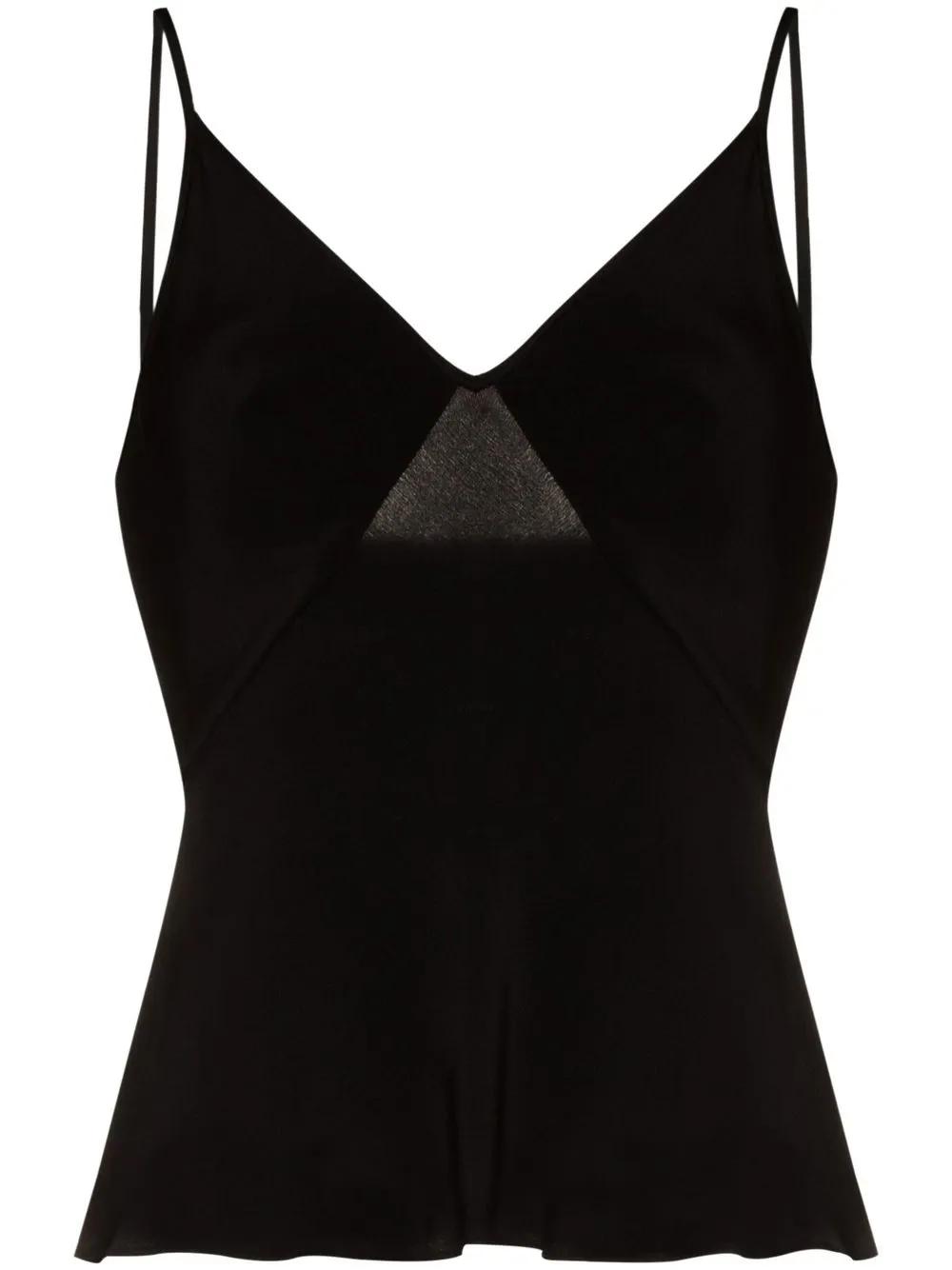 St Agni V-neck Bias Silk Camisole Top In Black