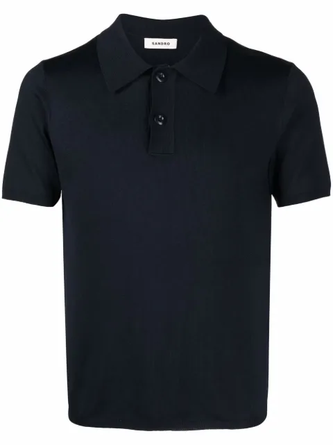 SANDRO short-sleeve pointed-collar polo shirt