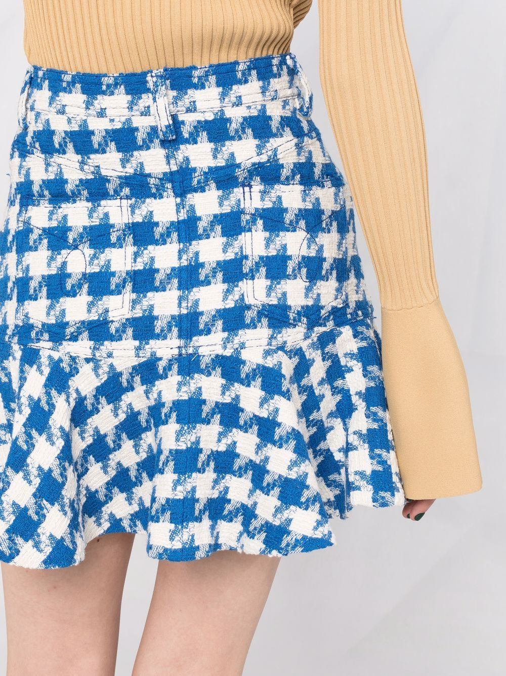 SANDRO houndstooth-print Flared Skirt - Farfetch