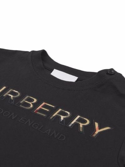 Burberry Kids logo-embroidered T-shirt black | MODES