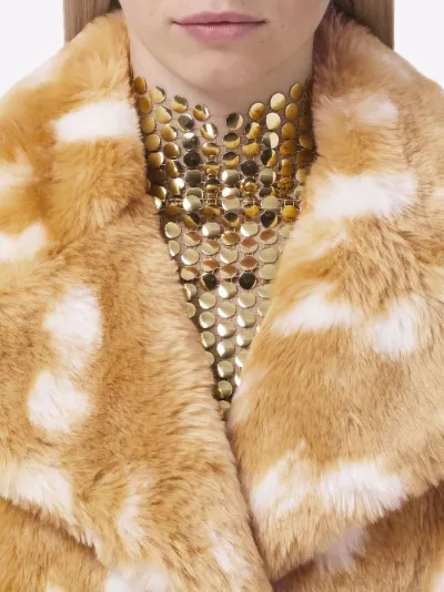 Burberry deer-print faux-fur coat 