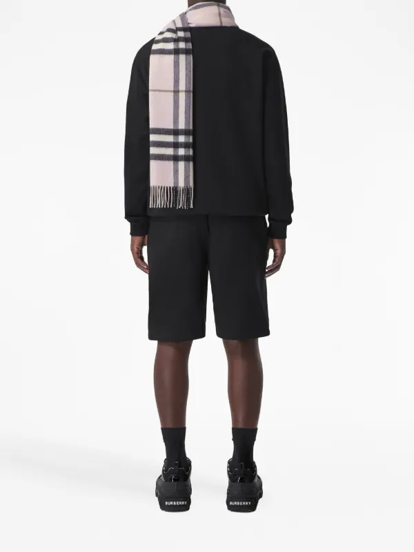 Burberry The Classic check-pattern Fringed Scarf | Pink Burberry The Classic check-pattern Fringed Scarf | Pink