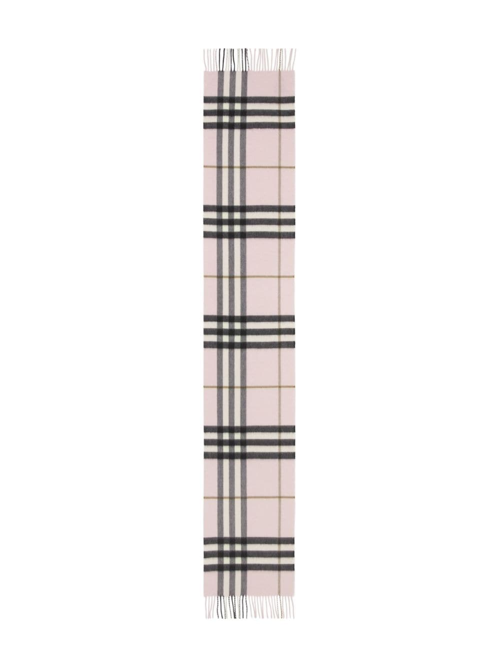 Shop Burberry The Classic Check-pattern Fringed Scarf In Rosa