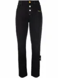 Off-White slogan-print straight high-rise jeans - Black
