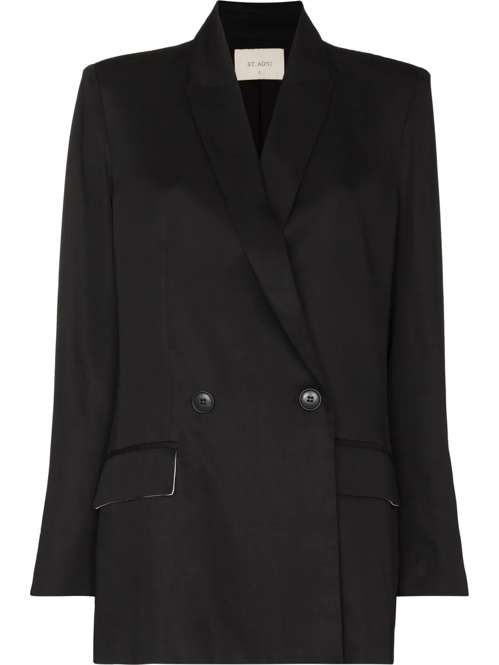 

St. Agni double-breasted structured blazer - Black