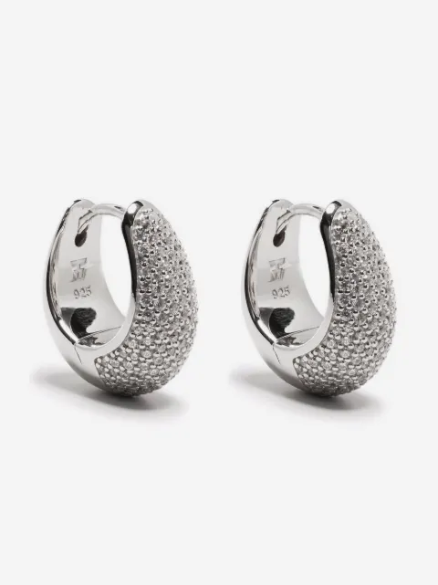 Tom Wood pendientes Ice Hoop con diamante en pavé