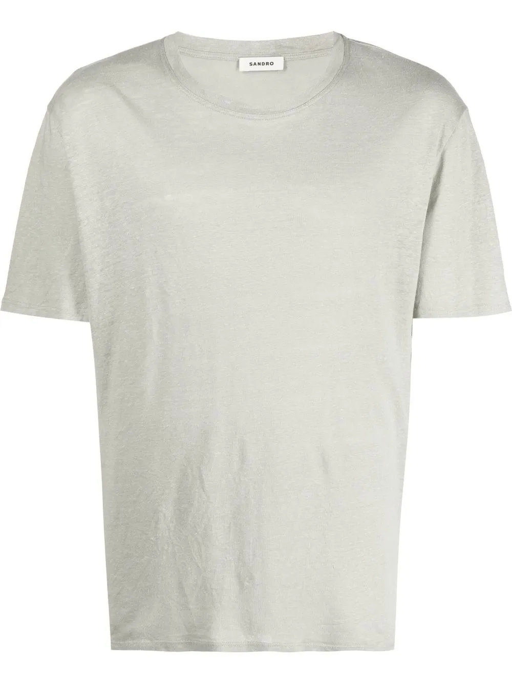 

SANDRO crew-neck linen T-shirt - Grey