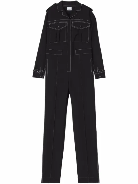 Burberry long-sleeve belted jumpsuit