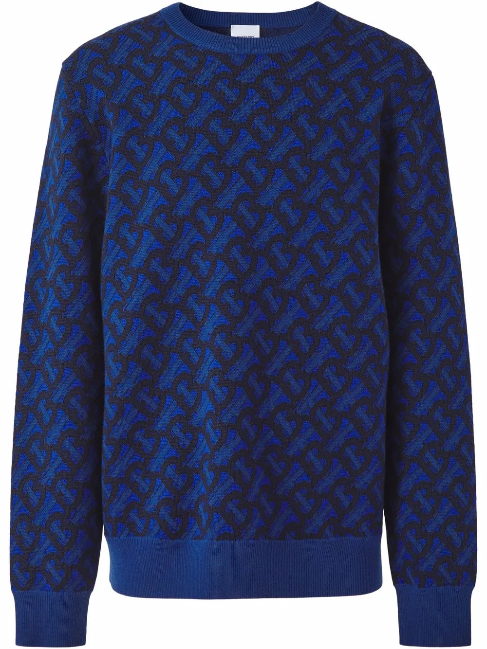 

Burberry monogram wool jacquard jumper - Blue