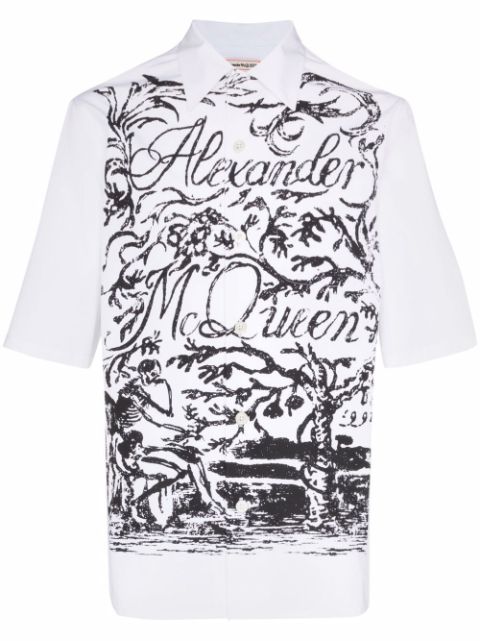 Alexander McQueen logo-print shirt Men