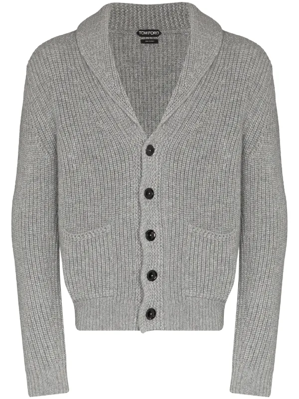 Tom Ford Shawl-lapel Cashmere-Blend Cardigan - Grey