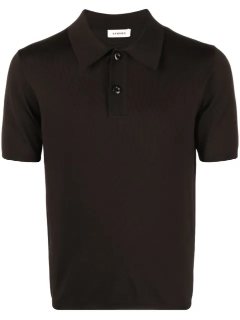 SANDRO short-sleeve pointed-collar polo shirt