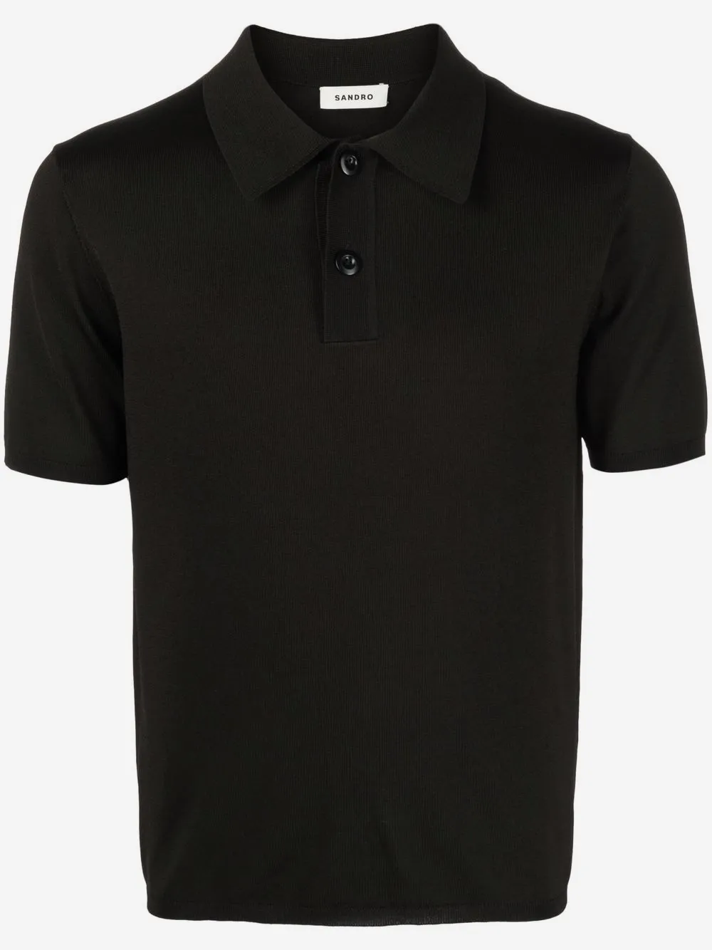 SANDRO short-sleeve knitted polo shirt | Black | Image 1