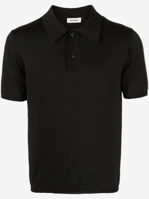 SANDRO short-sleeve knitted polo shirt