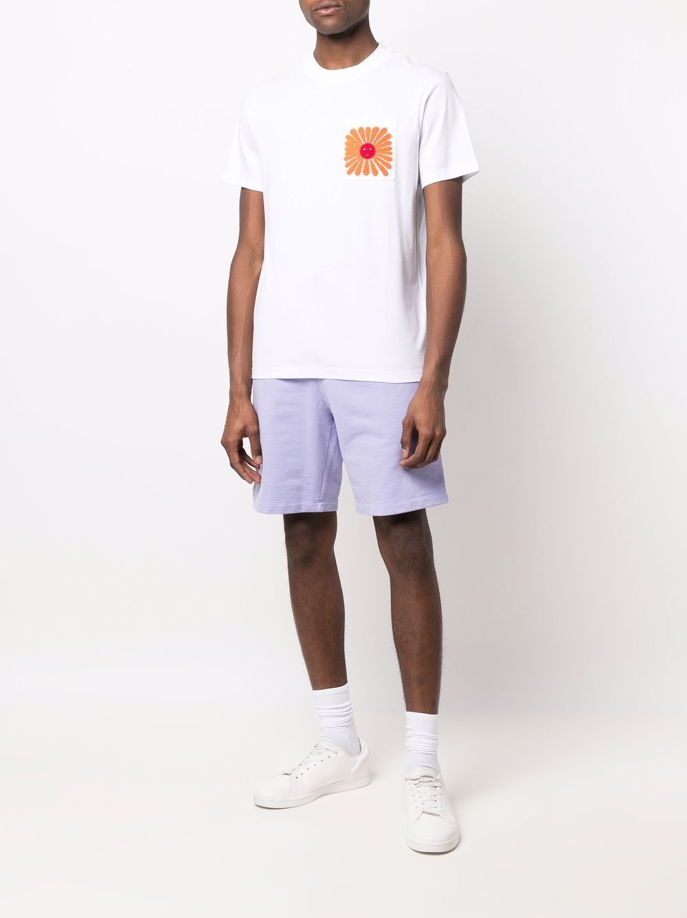 SANDRO Embroidered Logo Organic Cotton Shorts - Farfetch