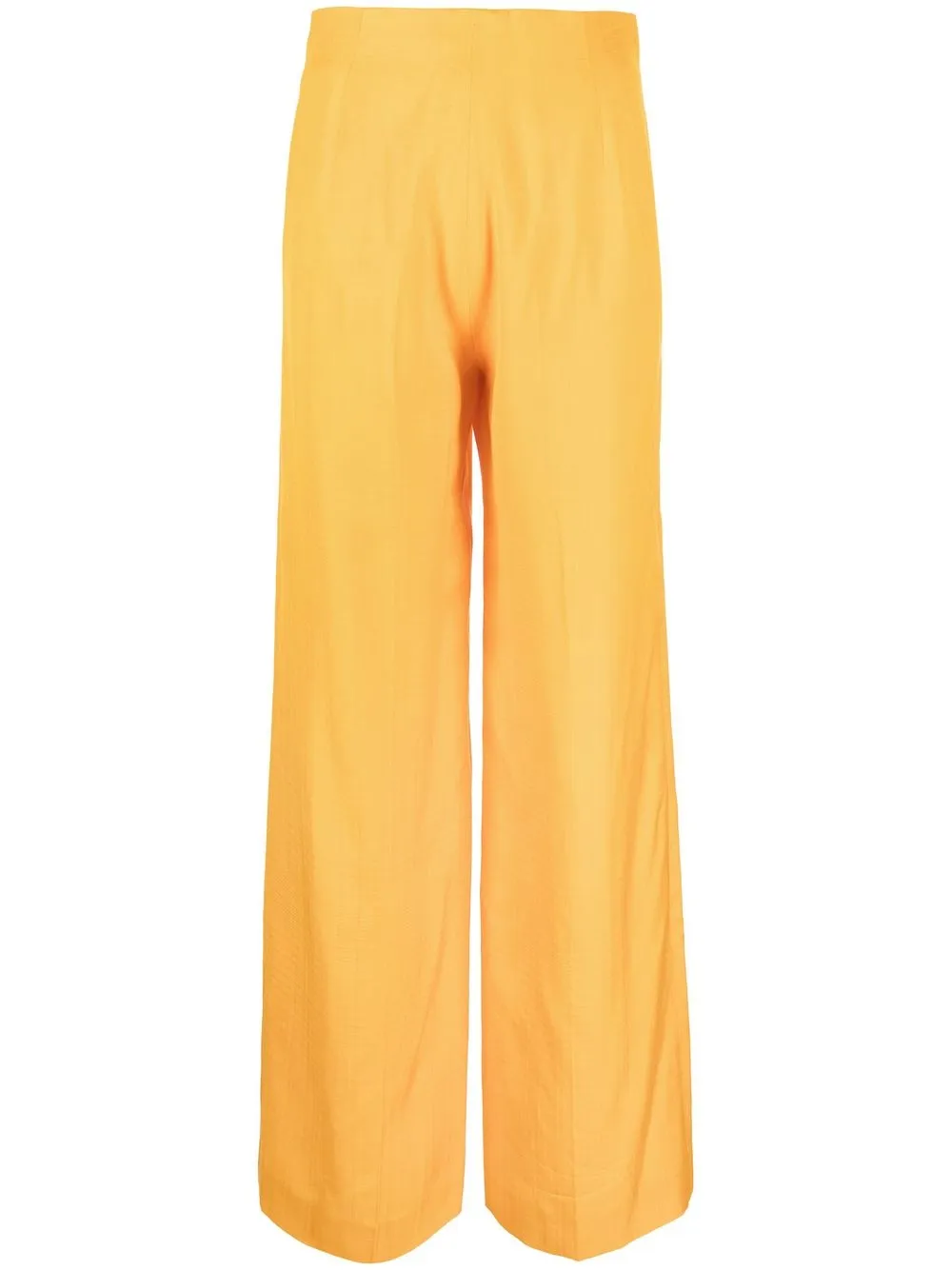 

SANDRO pantalones anchos con tiro alto - Naranja