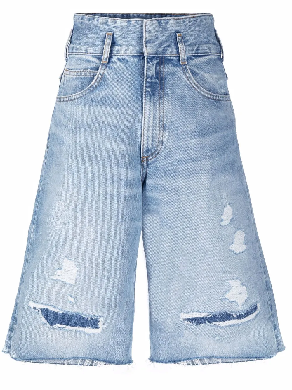 

SANDRO distressed flared shorts - Blue