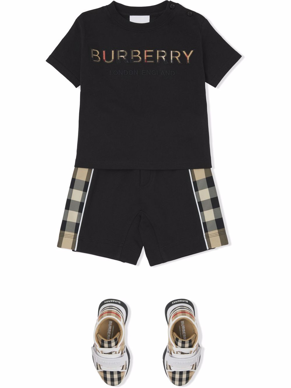 Burberry Kids Shorts met Vintage check - Zwart