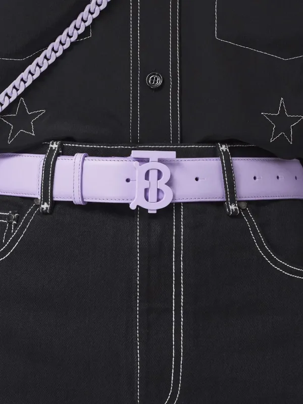 Burberry monogram motif Leather Belt Purple FARFETCH AO