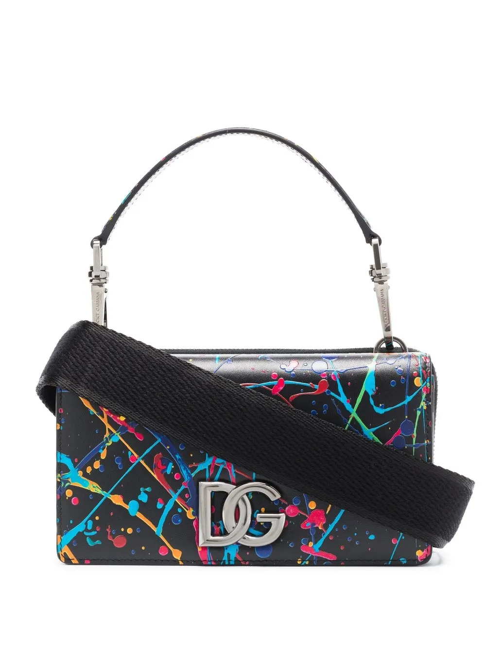 

Dolce & Gabbana mochila tipo mensajero con estampado de salpicadura de pintura - Negro