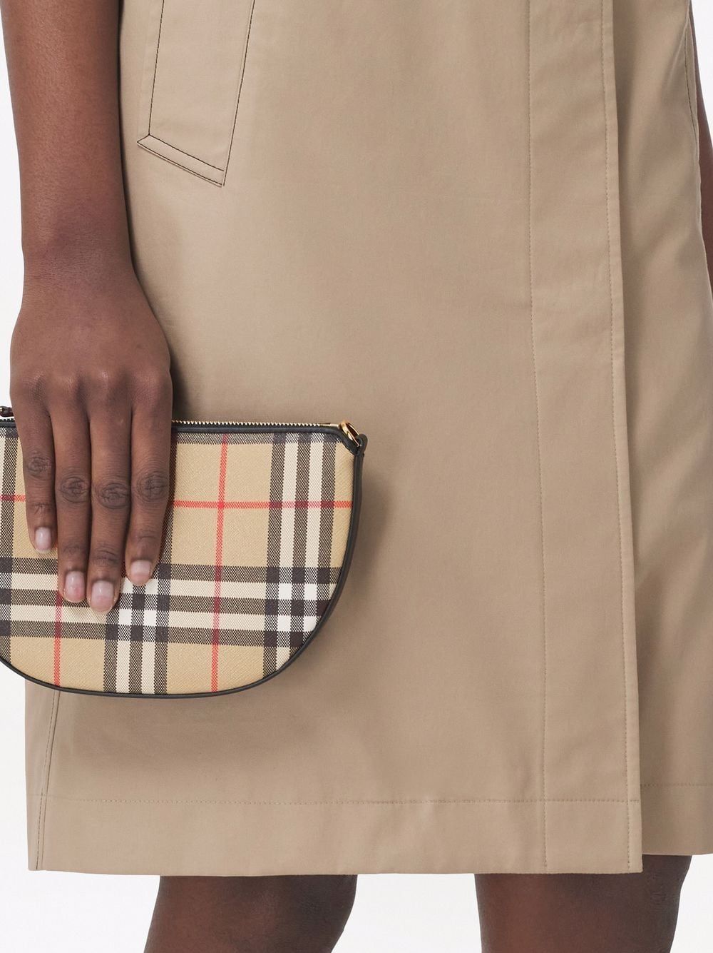 Burberry Olympia Check Pouch Shoulder Bag