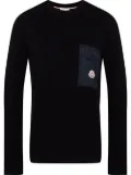 Moncler logo-patch ribbed jumper - Blue