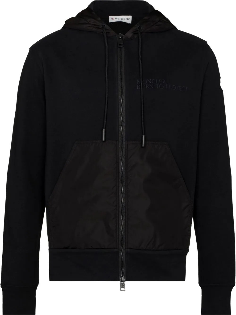 

Moncler hoodie Born To Proteja concierre - Negro