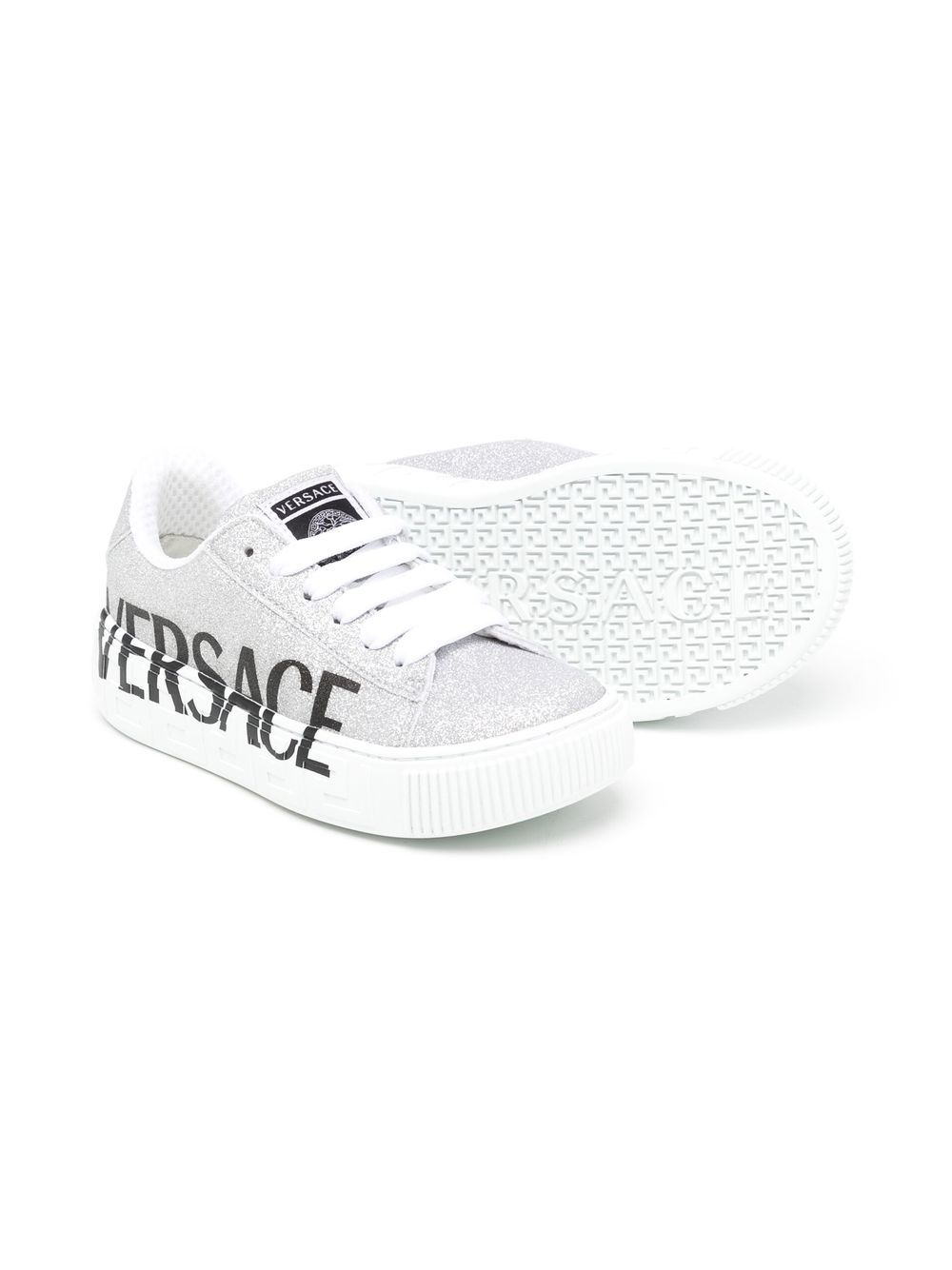 Versace Kids Sneakers met logoprint - Zilver