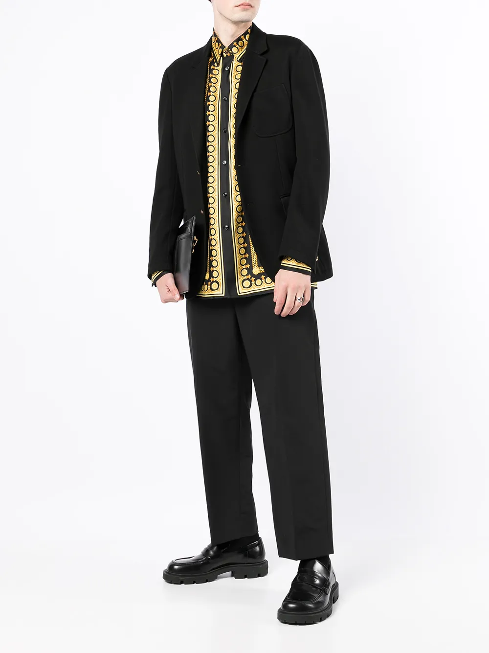 Versace Blazer met enkele rij knopen - Zwart