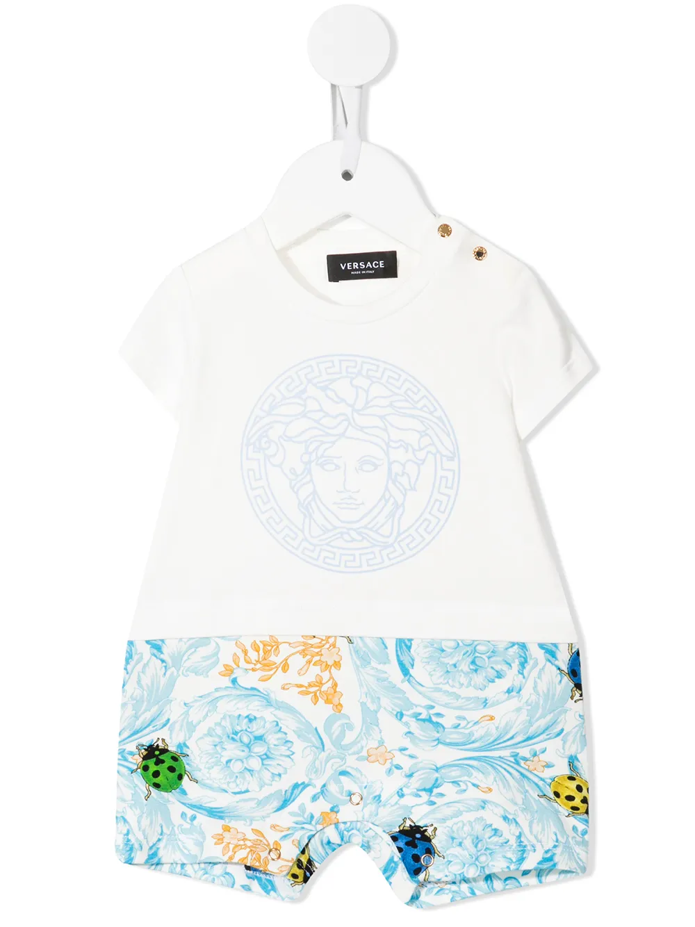 

Versace Kids mameluco con catarinas estampadas - Blanco