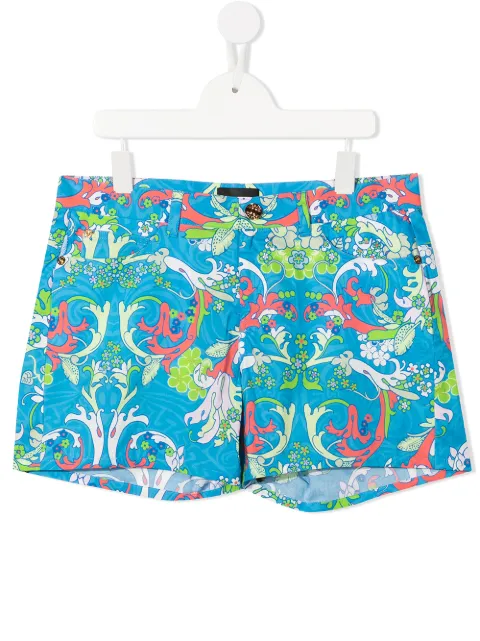 Versace Kids baroque-pattern print shorts