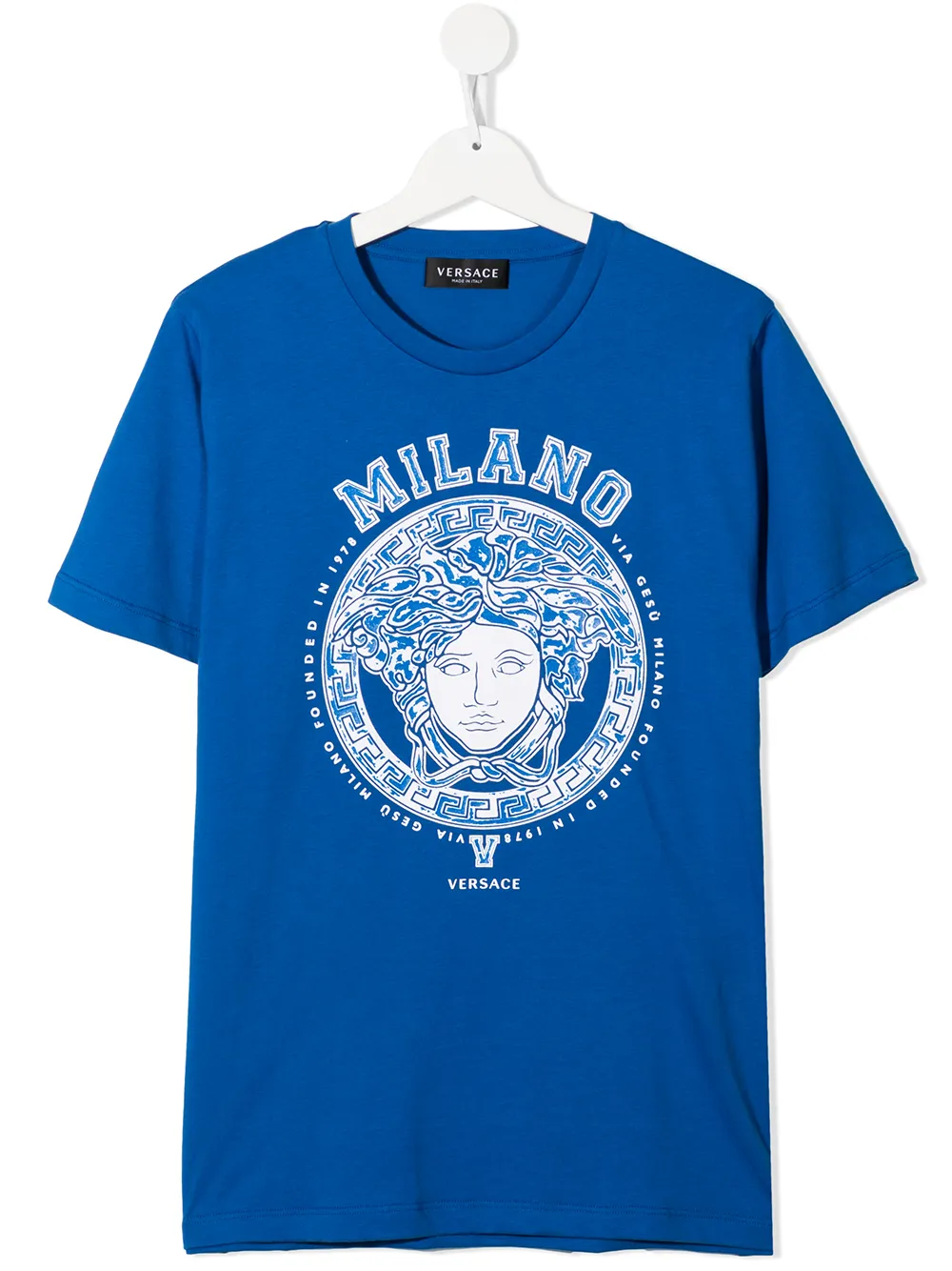 

Versace Kids playera con motivo de cabeza de Medusa - Azul